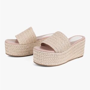 NWOT Women's Beige Platform Espadrille Sandals size 10